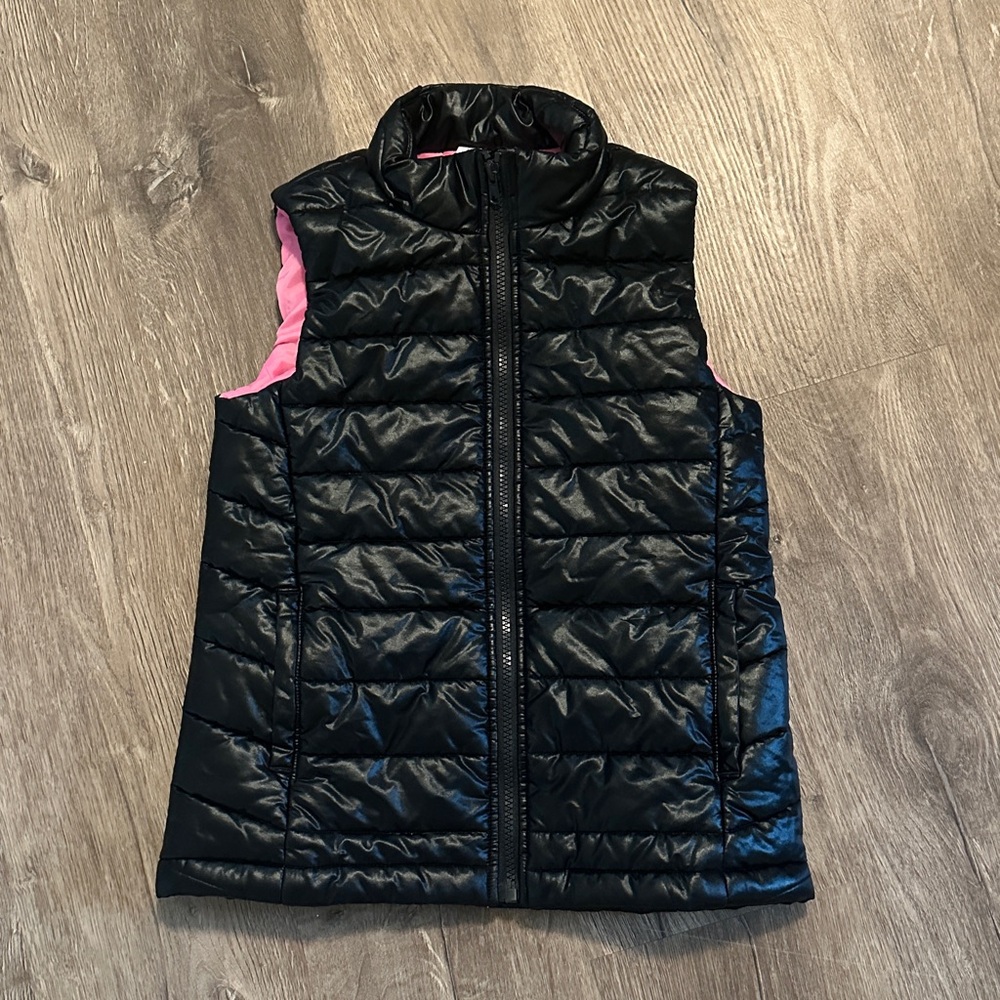 Ideology Black Sheen Vest with Pink Interior